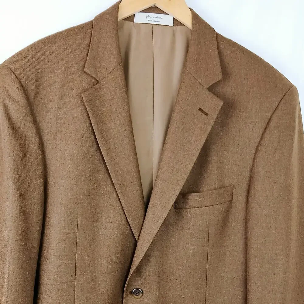 John W Nordstrom Loro Piana 100% Cashmere SZ 44 L-T Camel Brown Blazer Stunning